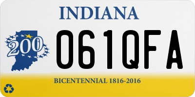 IN license plate 061QFA