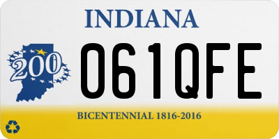 IN license plate 061QFE