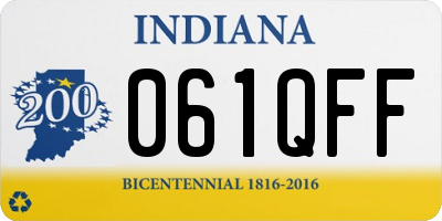 IN license plate 061QFF