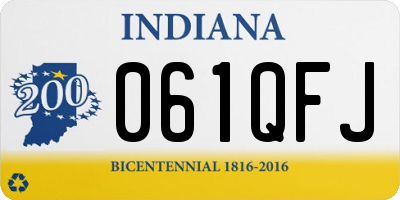 IN license plate 061QFJ