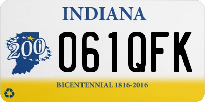 IN license plate 061QFK