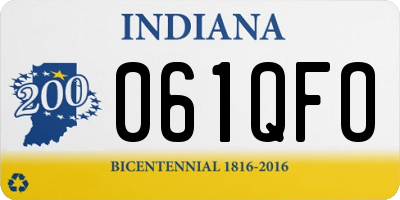 IN license plate 061QFO