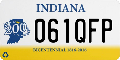 IN license plate 061QFP