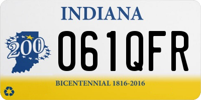 IN license plate 061QFR