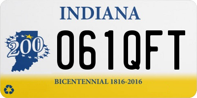 IN license plate 061QFT