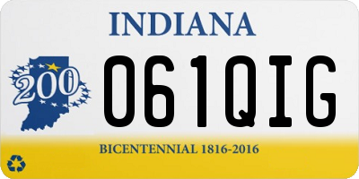 IN license plate 061QIG
