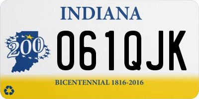 IN license plate 061QJK