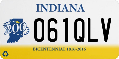 IN license plate 061QLV
