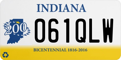 IN license plate 061QLW