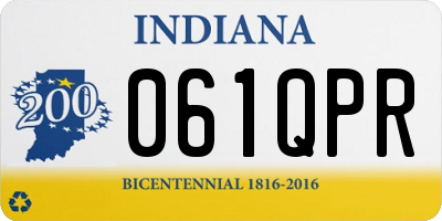 IN license plate 061QPR