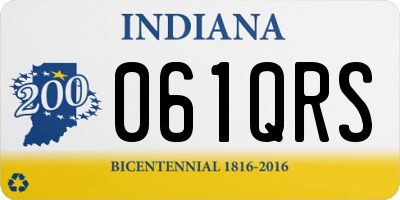 IN license plate 061QRS