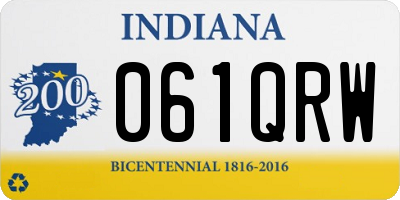 IN license plate 061QRW