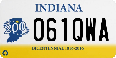 IN license plate 061QWA