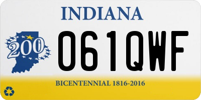 IN license plate 061QWF