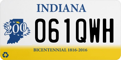 IN license plate 061QWH