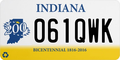 IN license plate 061QWK
