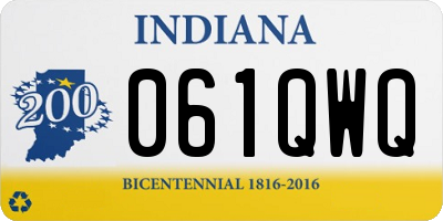 IN license plate 061QWQ