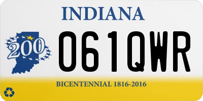 IN license plate 061QWR