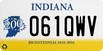 IN license plate 061QWV