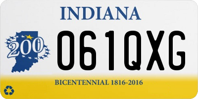 IN license plate 061QXG