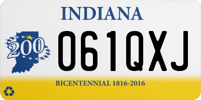 IN license plate 061QXJ