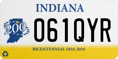 IN license plate 061QYR