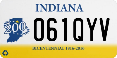 IN license plate 061QYV