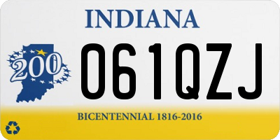 IN license plate 061QZJ