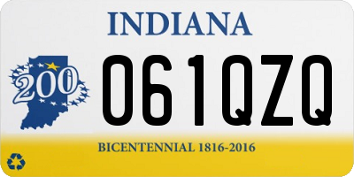IN license plate 061QZQ