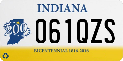 IN license plate 061QZS