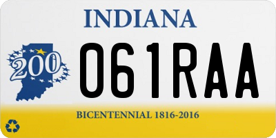 IN license plate 061RAA