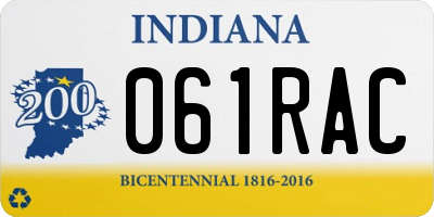IN license plate 061RAC