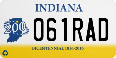 IN license plate 061RAD