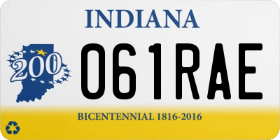 IN license plate 061RAE