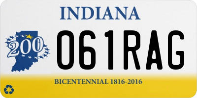 IN license plate 061RAG
