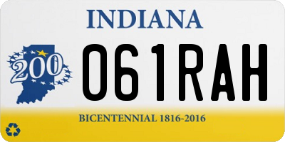IN license plate 061RAH