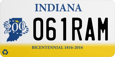 IN license plate 061RAM