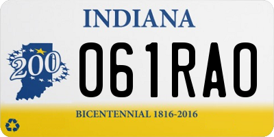 IN license plate 061RAO