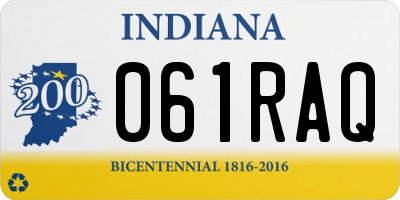 IN license plate 061RAQ