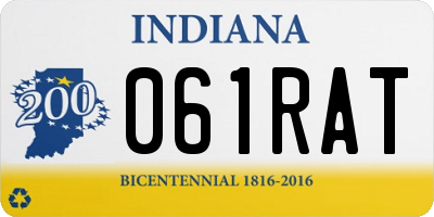 IN license plate 061RAT