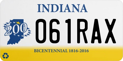 IN license plate 061RAX
