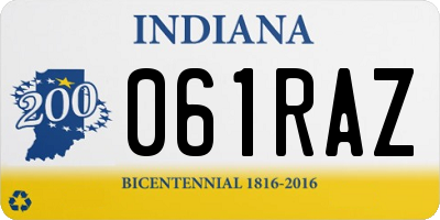 IN license plate 061RAZ