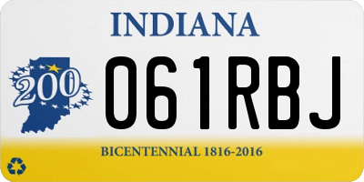 IN license plate 061RBJ