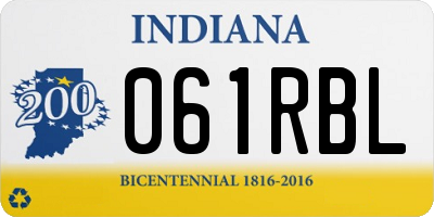 IN license plate 061RBL