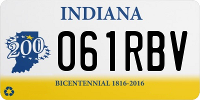 IN license plate 061RBV