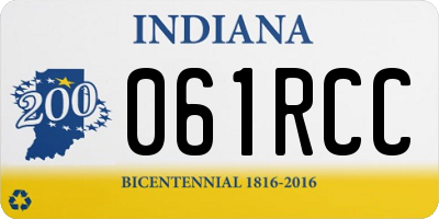IN license plate 061RCC