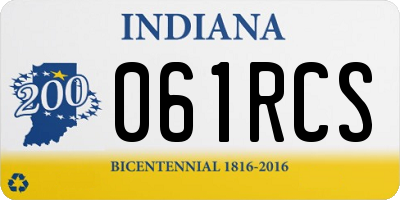 IN license plate 061RCS