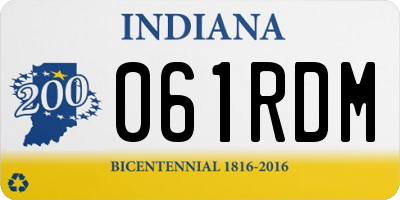 IN license plate 061RDM
