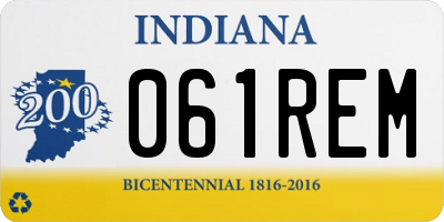 IN license plate 061REM