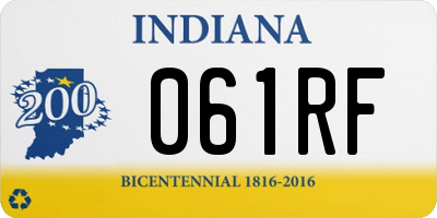 IN license plate 061RF